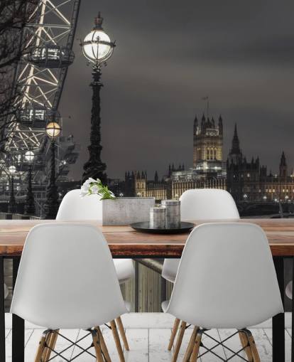 Westminster over Thames River tapet