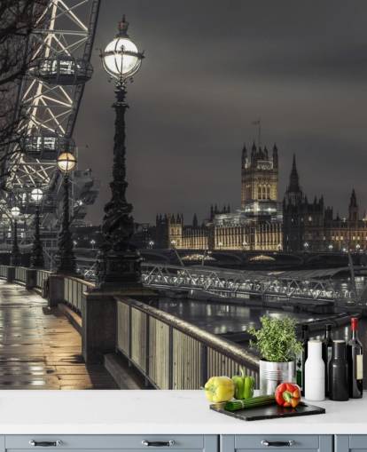 Westminster over Thames River tapet