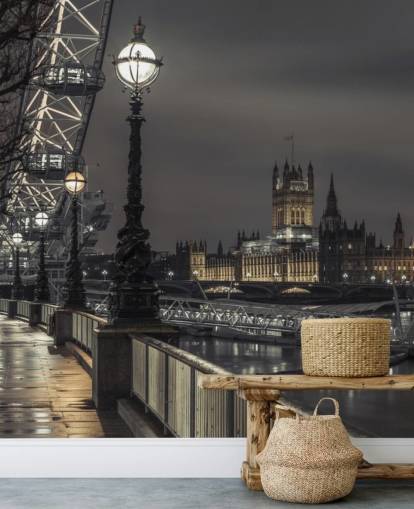 Westminster over Thames River tapet