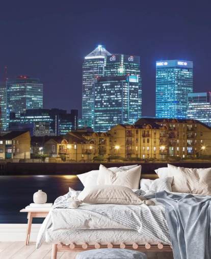 Papel de parede iluminado do horizonte de Londres à noite