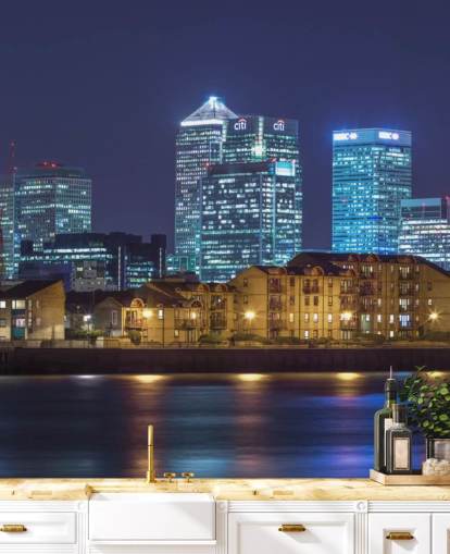 Carta da parati illuminata con skyline di Londra Carta da parati illuminata con skyline di Londra