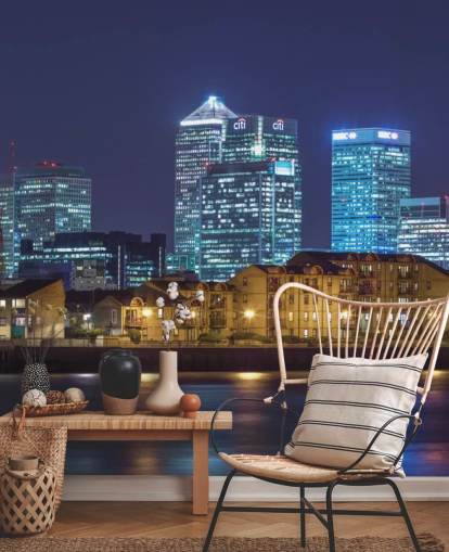 Papel de parede iluminado do horizonte de Londres à noite