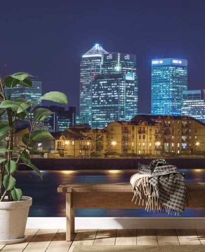Illuminated London Skyline at Night Wallpaper