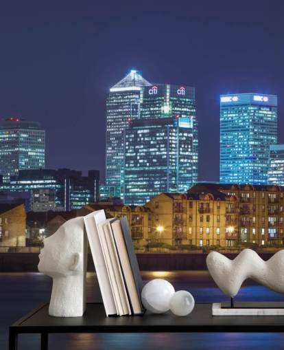 Papel de parede iluminado do horizonte de Londres à noite