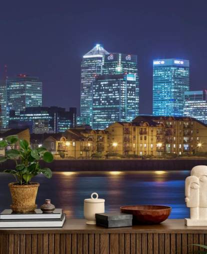 Verlichte London Skyline at Night Wallpaper Verlichte London Skyline at Night Wallpaper