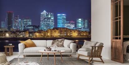 Illuminated London Skyline at Night Wallpaper | Wallsauce EU
