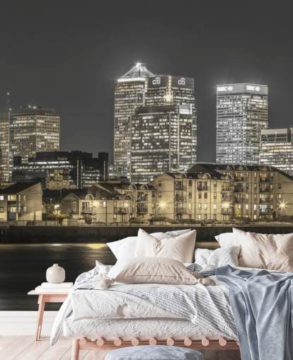 Gule Lys London Skyline Baggrund Gule Lys London Skyline Baggrund