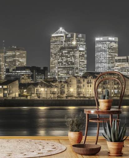 Gule Lys London Skyline Baggrund