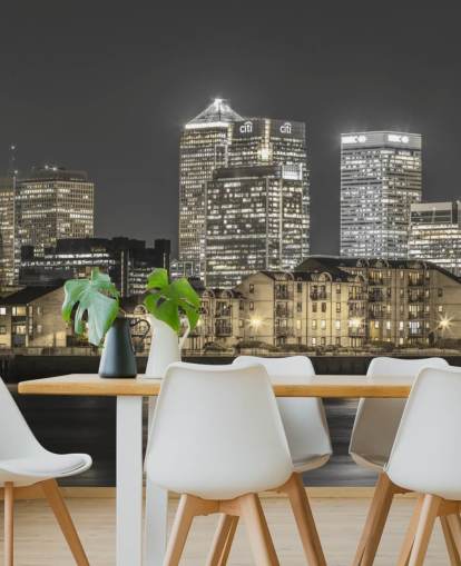 Yellow Lights London Skyline behang Yellow Lights London Skyline behang