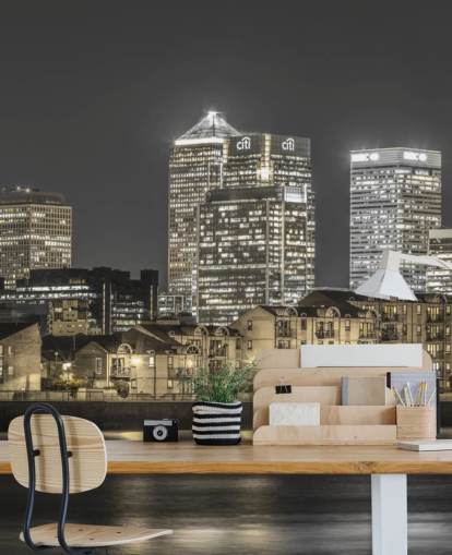 Yellow Lights London Skyline behang