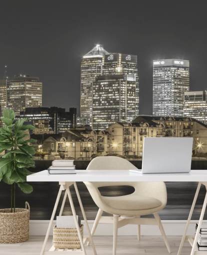 Yellow Lights London Skyline behang