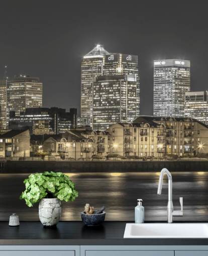 Yellow Lights London Skyline Wallpaper