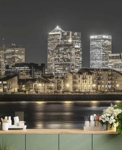 Yellow Lights London Skyline Wallpaper