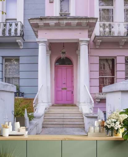 Notting Hill farverigt hus vægmaleri