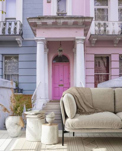 Notting Hill färgglada hus väggmålning Notting Hill färgglada hus väggmålning