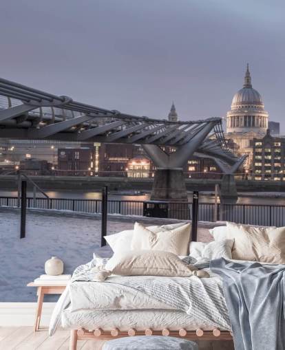 Millennium Bridge in Snow Wallpaper