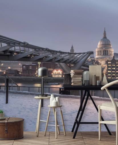 Millennium Bridge in Snow Wallpaper Millennium Bridge in Snow Wallpaper
