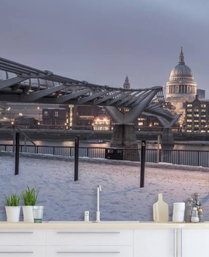 Millennium Bridge in Snow Wallpaper