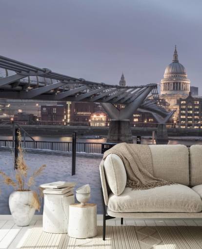 Millennium Bridge in Snow Wallpaper Millennium Bridge in Snow Wallpaper