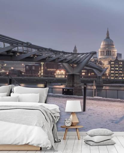 Millennium Bridge in Snow Wallpaper Millennium Bridge in Snow Wallpaper