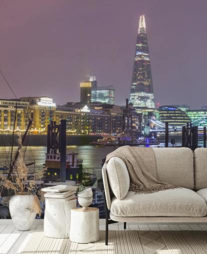 London Skyline Winter Panoramic Wallpaper