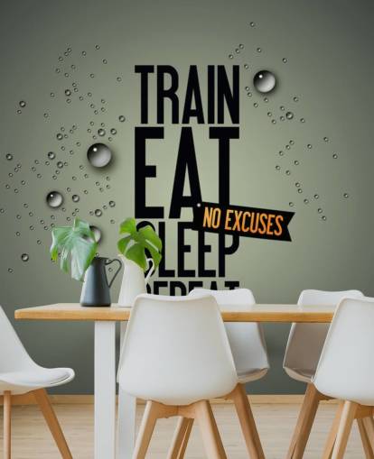 tilpasselig motiverende fitness-tapetmaleri kaldet Motivating Gym til fitnesscentre, sportsklubber og hjemmefitnesscentre