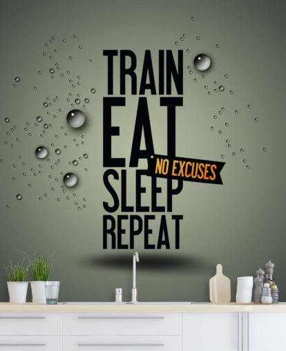 customisable motivational fitness wallpaper mural called Motivating Gym for gyms, sports clubs and home gyms