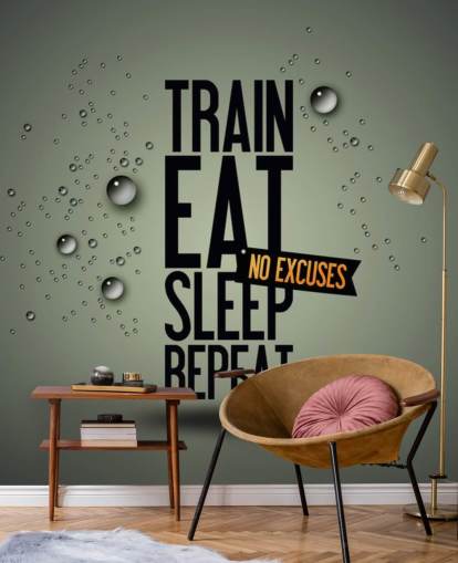customisable motivational fitness wallpaper mural called Motivating Gym for gyms, sports clubs and home gyms