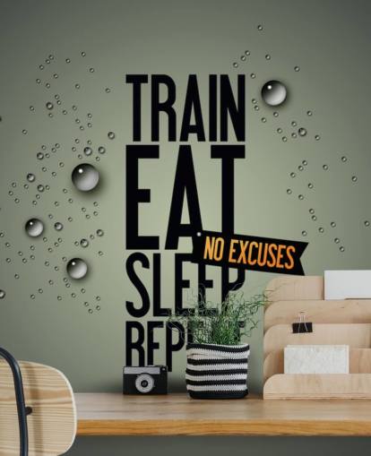 anpassningsbar motiverande fitness tapet väggmålning som heter Motivating Gym för gym, idrottsklubbar och hemmagym