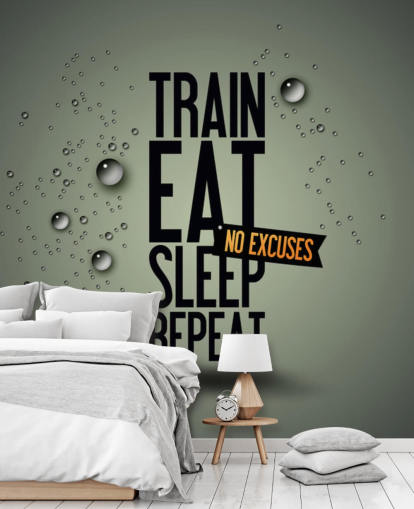 mural de papel pintado de fitness motivador personalizable llamado Motivating Gym para gimnasios, clubes deportivos y gimnasios en casa mural de papel pintado de fitness motivador personalizable llamado Motivating Gym para gimnasios, clubes deportivos y gimnasios en casa