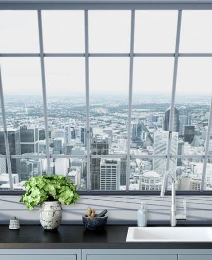 riesige Stadtlandschaft Fensteransicht Tapete riesige Stadtlandschaft Fensteransicht Tapete