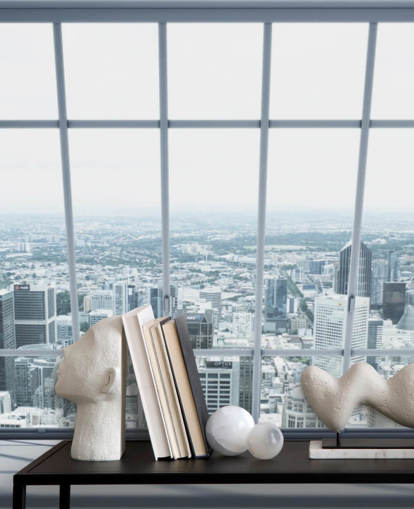 vista de la ventana del paisaje de la ciudad