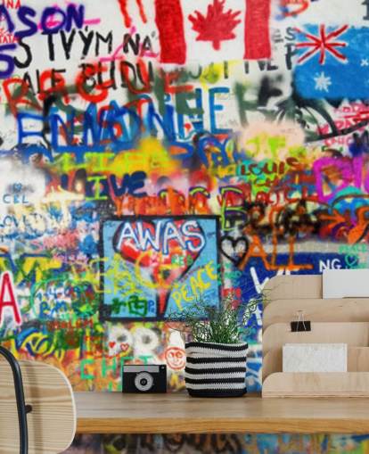 colorful graffiti wallpaper mural called Graffiti Panorama for teen bedrooms colorful graffiti wallpaper mural called Graffiti Panorama for teen bedrooms