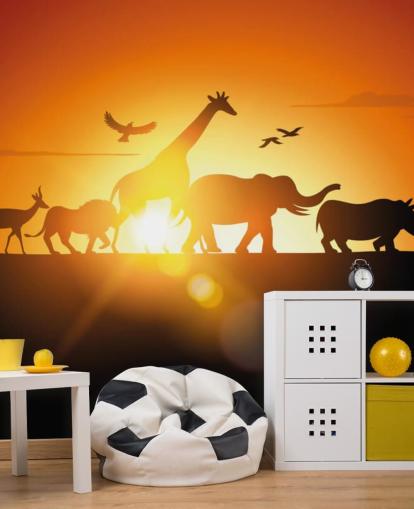 Fondo de pantalla de dibujos animados animales africanos