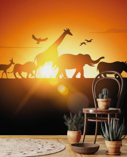 Fondo de pantalla de dibujos animados animales africanos