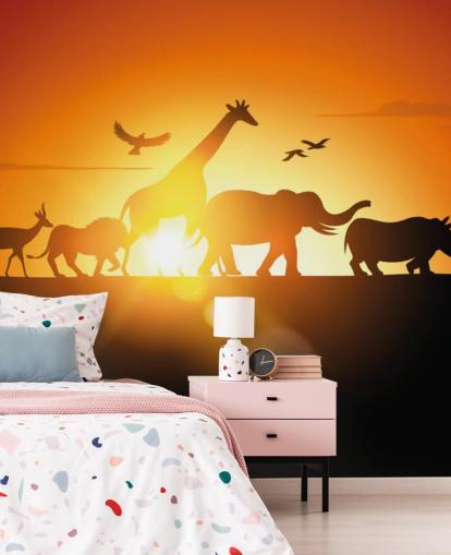 Afrikaanse dieren cartoon sunset wallpaper Afrikaanse dieren cartoon sunset wallpaper