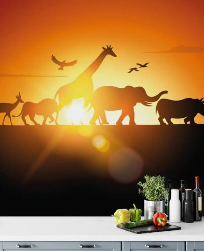 Fond d'écran dessin animé animaux africains