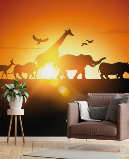 Fondo de pantalla de dibujos animados animales africanos