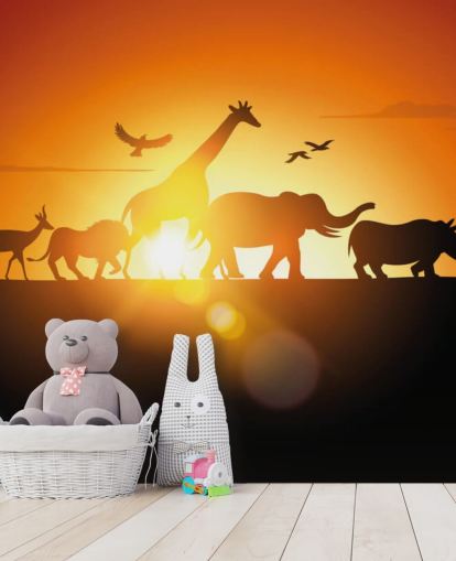 Fondo de pantalla de dibujos animados animales africanos