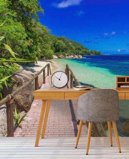 Decorazione murale con sentiero sulla costa paradisiaca