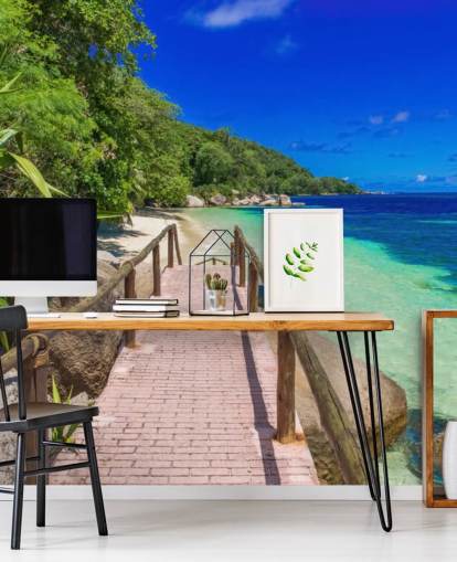 Decorazione murale con sentiero sulla costa paradisiaca