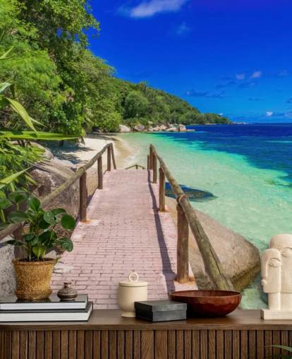 Decorazione murale con sentiero sulla costa paradisiaca