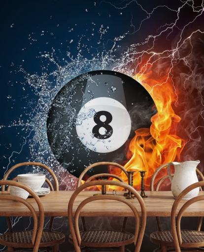 ice and fire pool ball wallpaper