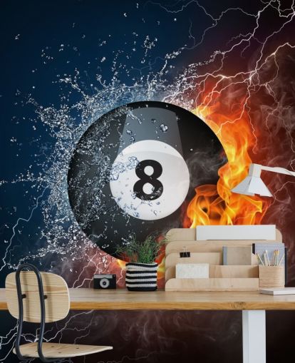 fond d'écran de boule de glace et de feu