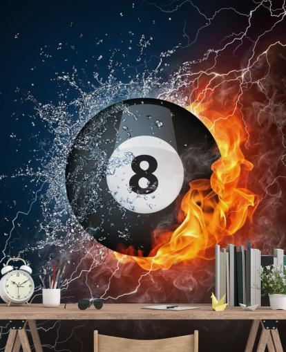 ice and fire pool ball wallpaper