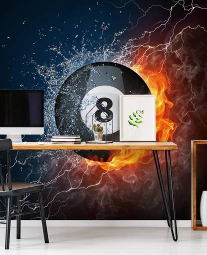 ice and fire pool ball wallpaper