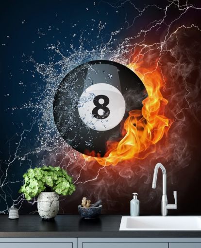 Eis und Feuer Poolball Tapete