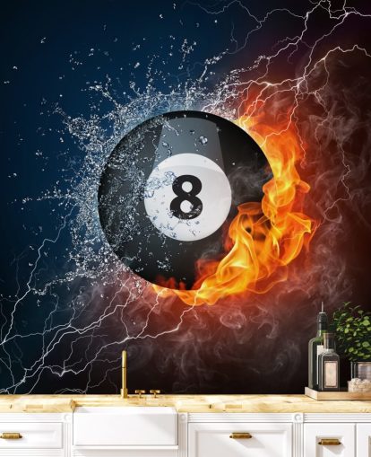 ice and fire pool ball wallpaper