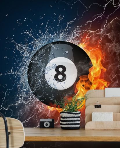 ice and fire pool ball wallpaper
