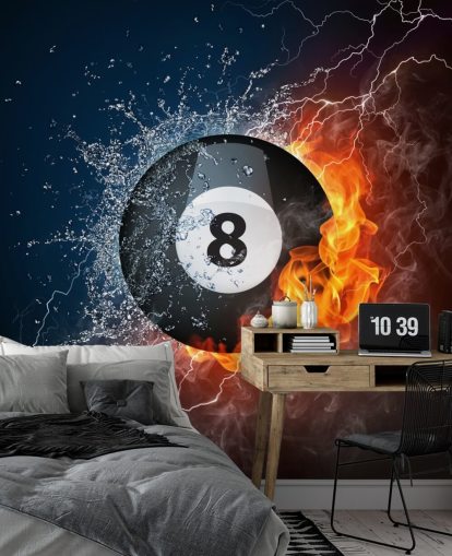 ice and fire pool ball wallpaper
